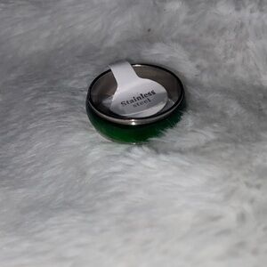 Green Stainless Steel Ring
